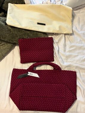 Naghedi St. Barths medium tote. Rosewood. Burgundy. New with tags.
